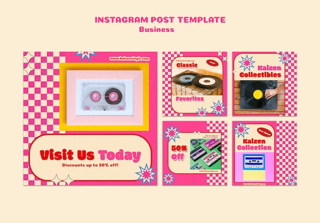 Free PSD business concept instagram posts