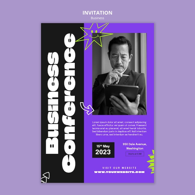 Free PSD business concept invitation template