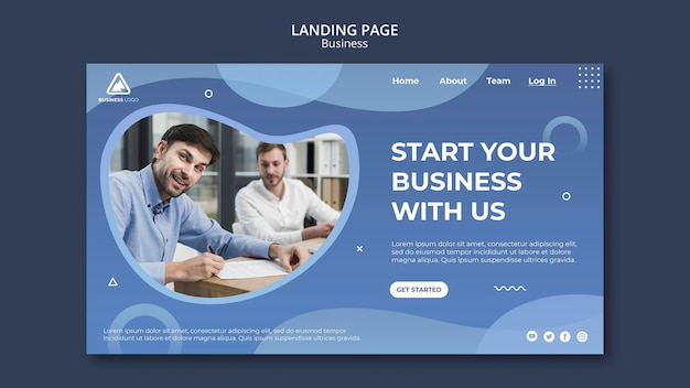 Business concept landing page design