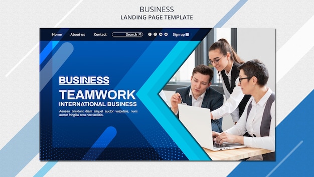 Business concept landing page template