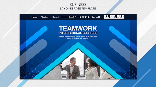 Free PSD business concept landing page template