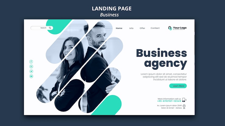 Free PSD business concept landing page template