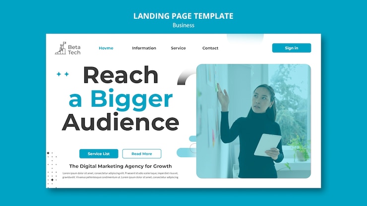 Free PSD business concept landing page template