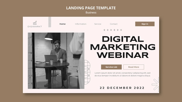 Business concept landing page