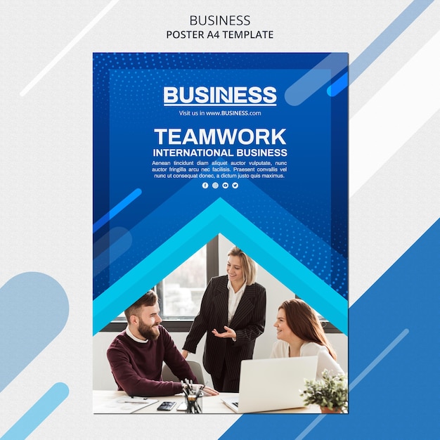 Business concept poster template – Free PSD download for PSD templates