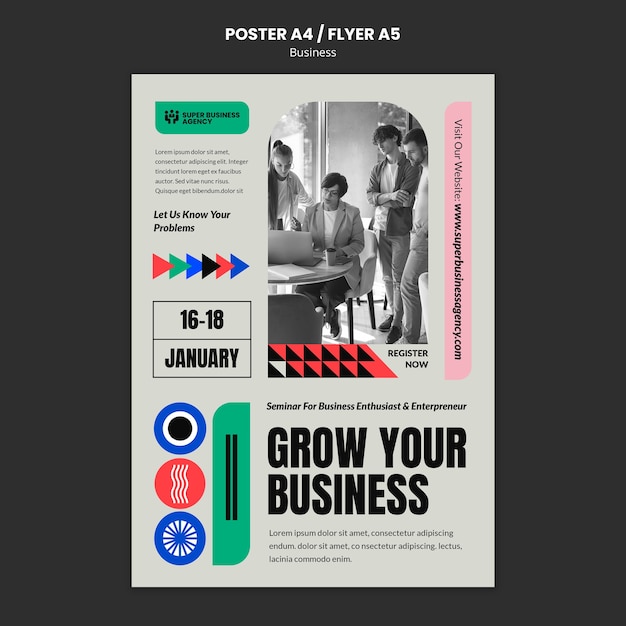 Free PSD business concept poster template