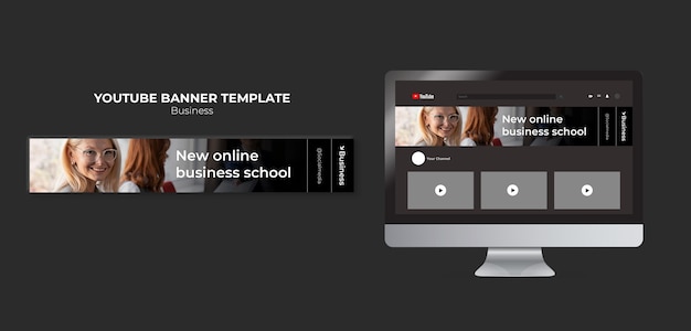 Business concept youtube banner template