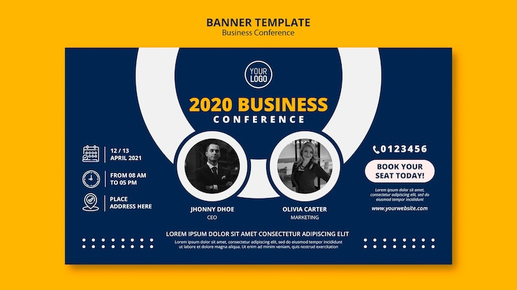 Free PSD business conference concept banner template
