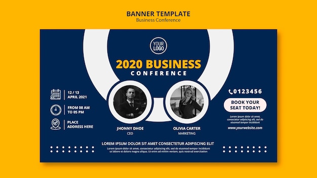 Business conference concept banner template