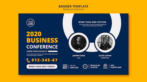 Business conference concept banner template