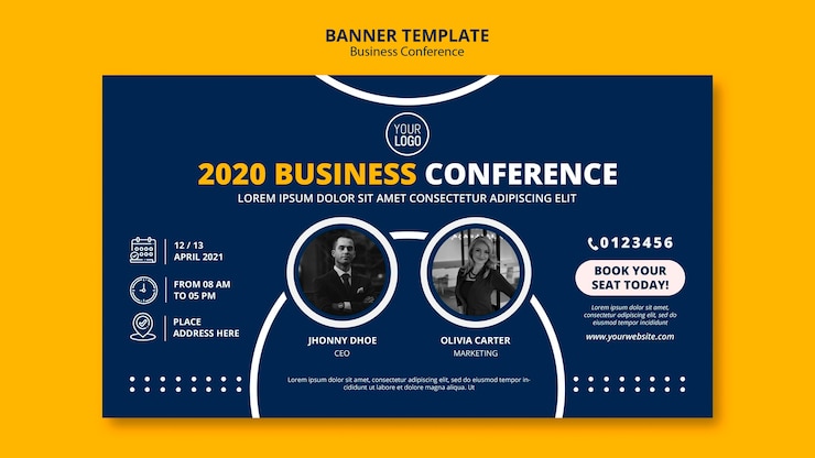 Free PSD business conference concept banner template