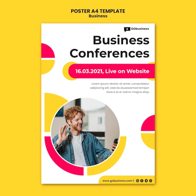 Free PSD business conference poster template