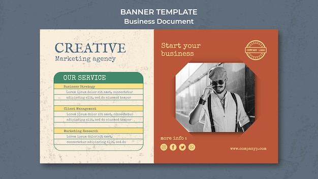 Free PSD business document banner template design