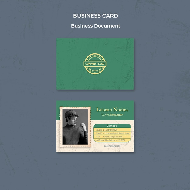 Free PSD business document business card template design