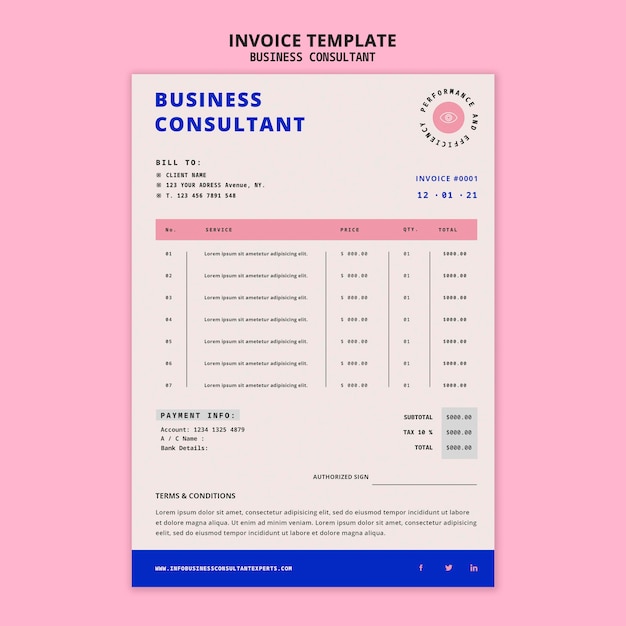 Business document invoice design template Free Psd