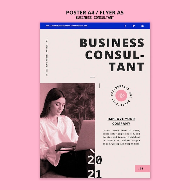 Business document poster or flyer design template
