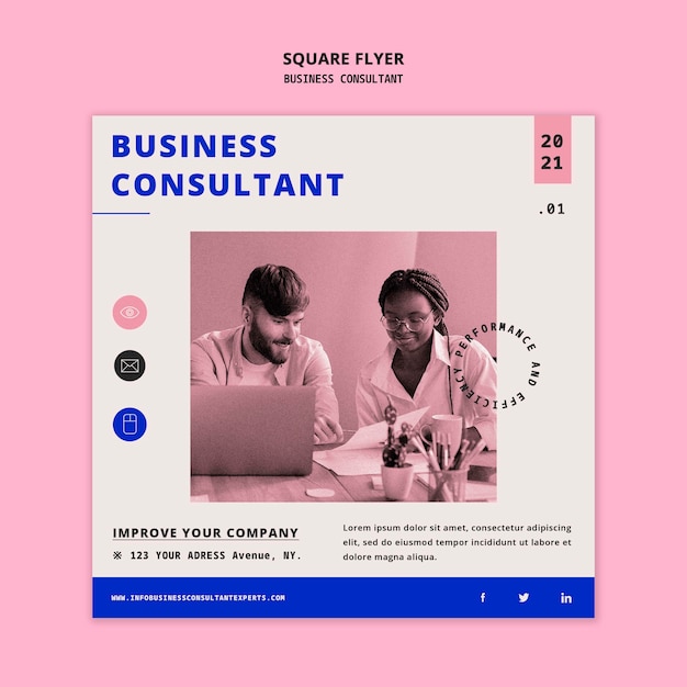 Free PSD business document square flyer design template