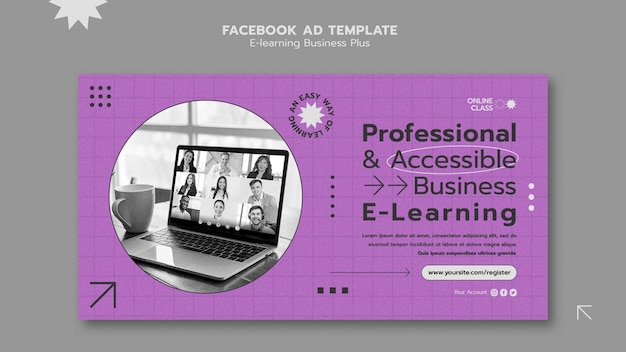 비즈니스 e-러닝 기술 회사 소셜 미디어 프로모션 템플릿
