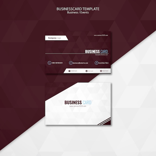 Business events business card template