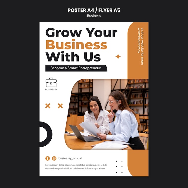 Business growth poster template