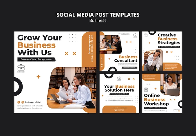 Free PSD business growth social media posts