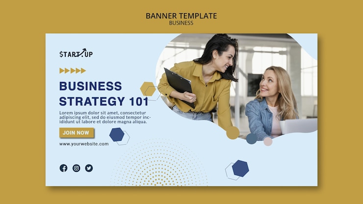 Free PSD business horizontal banner template