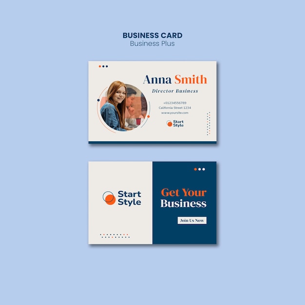 Business horizontal business card template