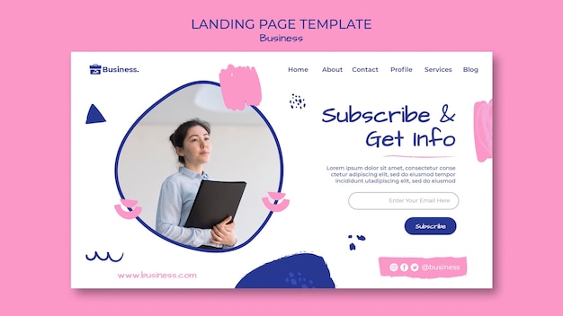 Business info landing page template