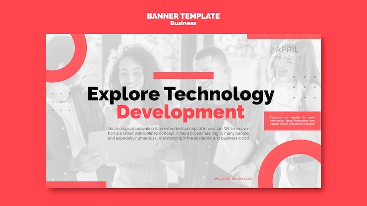 Free PSD business innovation horizontal banner