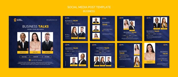 Business instagram post design template