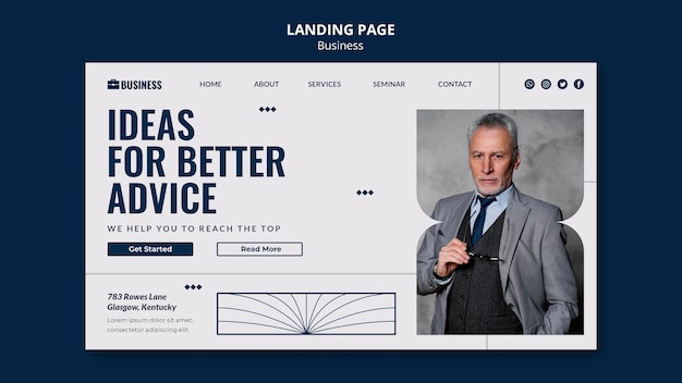 Free PSD business landign page template design