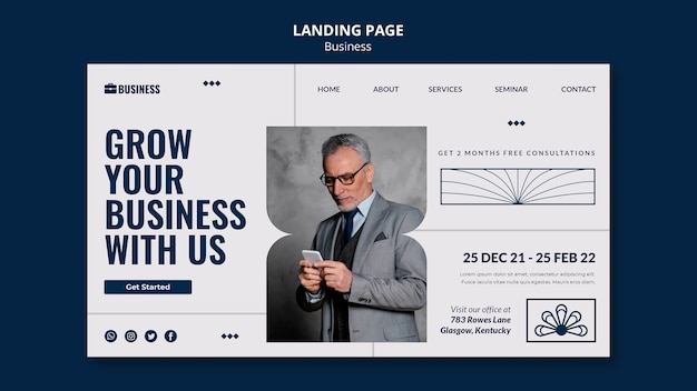 Business landign page template design