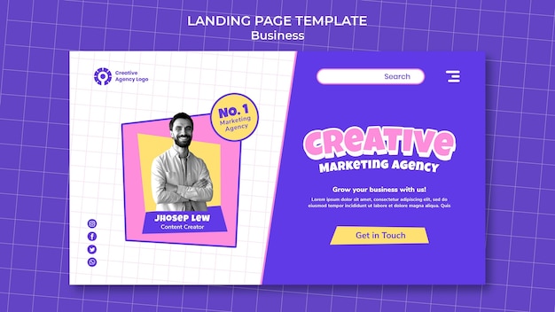 Free PSD business landing page design template