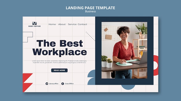 Free PSD business landing page template design