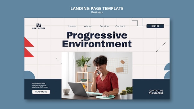 Free PSD business landing page template design