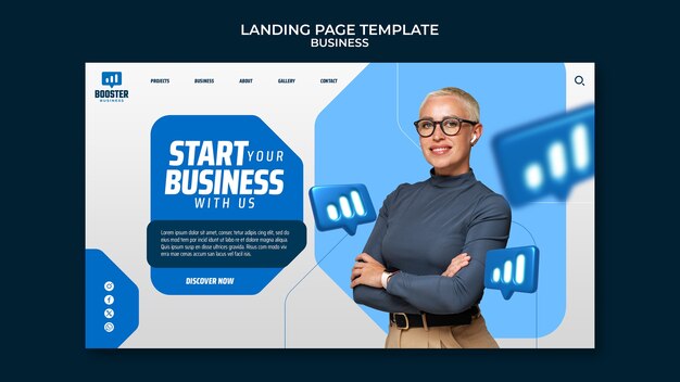 Free PSD business landing page template design