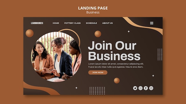 Free PSD business landing page template with photo