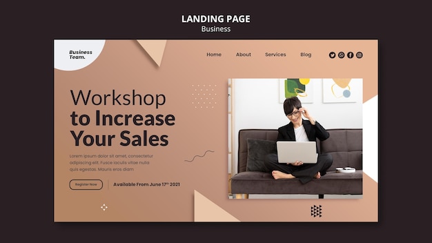 Free PSD business landing page template