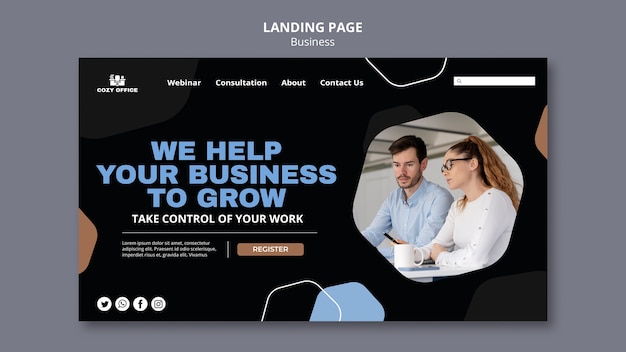 Free PSD business landing page template