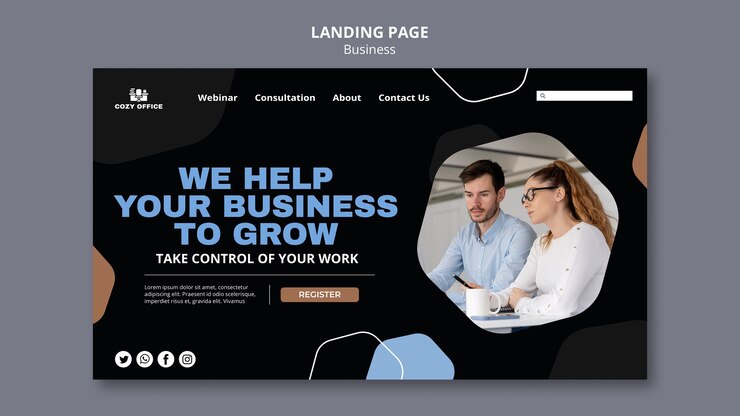 Free PSD business landing page template