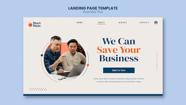 Free PSD business landing page template