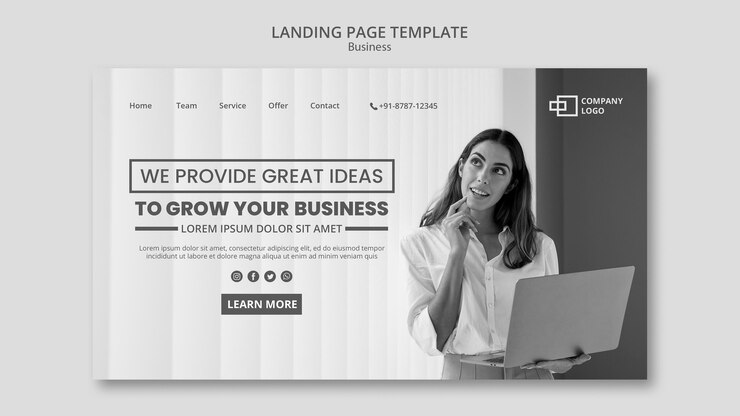 Free PSD business landing page