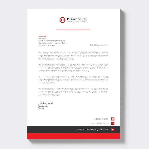 Free PSD business letterhead template