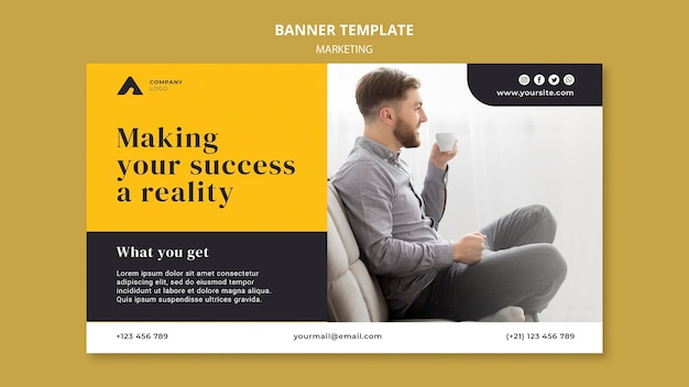 Business marketing banner template – Free PSD Download