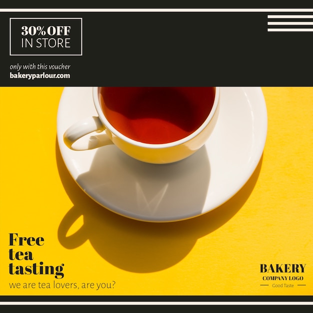 無料PSD お茶のビジネスマーケティングキャンペーン