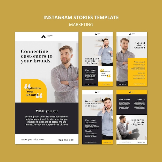 PSD gratuito storie di instagram di marketing aziendale