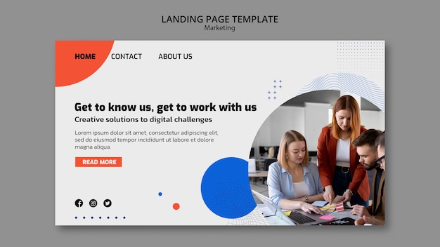 Free PSD business marketing landing page template