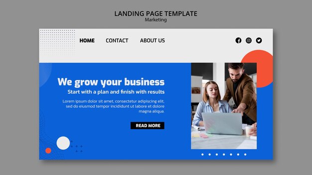 Business marketing landing page template