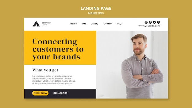 Free PSD business marketing landing page