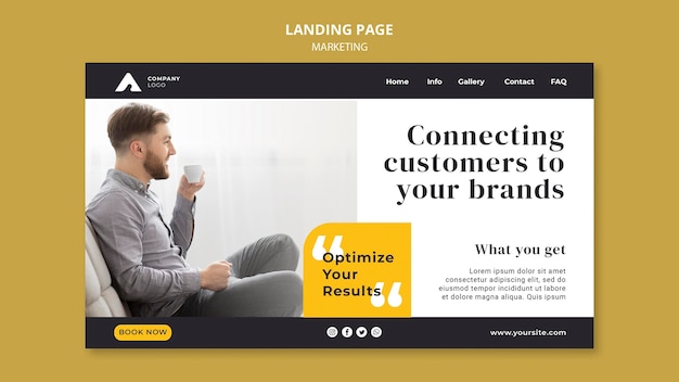 Free PSD business marketing landing page